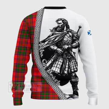 Heron Tartan Clan Crest Knitted Sweater with Highlander Warrior Celtic Style - Tartan Vibes Clothing