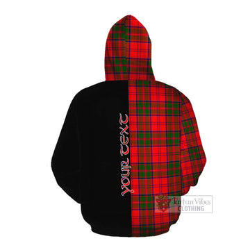 Heron Tartan Cotton Hoodie with Family Crest and Half Of Me Style Pullover Hoodie - Tartan Vibes Clothing