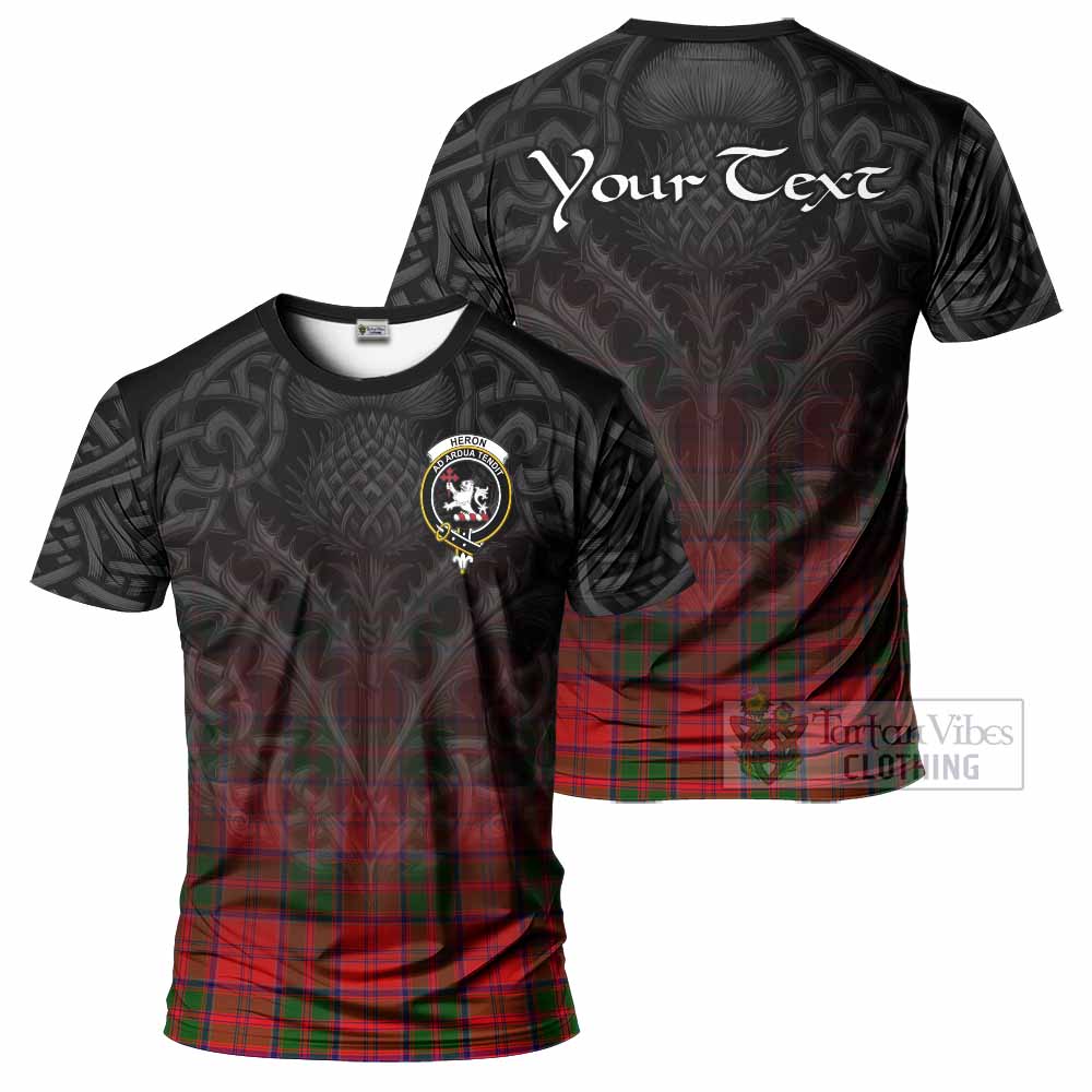 Heron Tartan T-Shirt with Family Crest Celtic Thistle Vibes - Tartan Vibes Clothing
