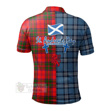 Heron Tartan Polo Shirt Happy St. Andrew's Day Half Tartan Style - Tartan Vibes Clothing