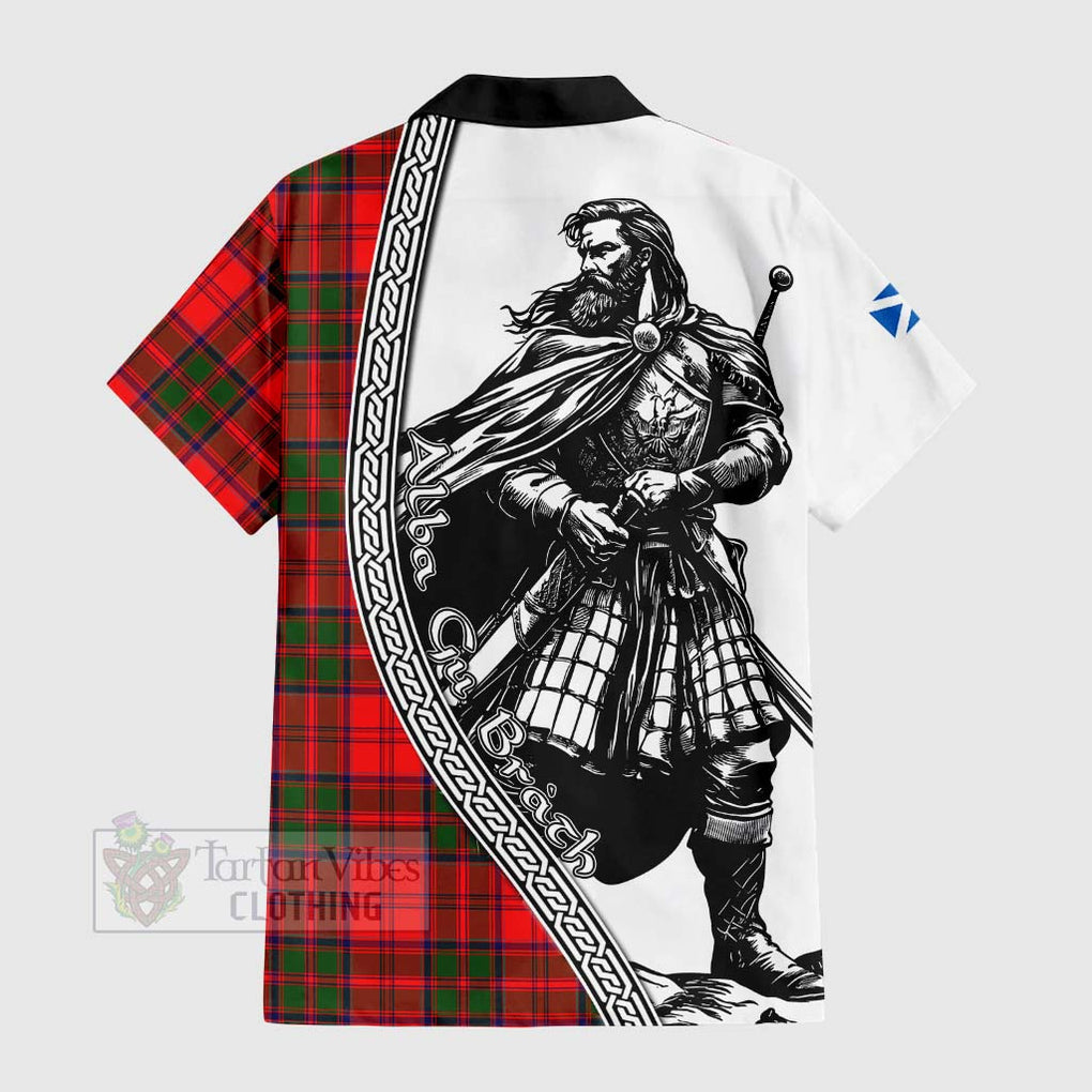 Heron Tartan Clan Crest Hawaiian Shirt with Highlander Warrior Celtic Style - Tartan Vibes Clothing