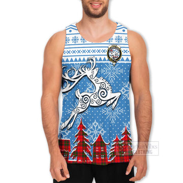 Heron Clan Christmas Men's Tank Top Celtic Reindeer Style - Tartan Vibes Clothing
