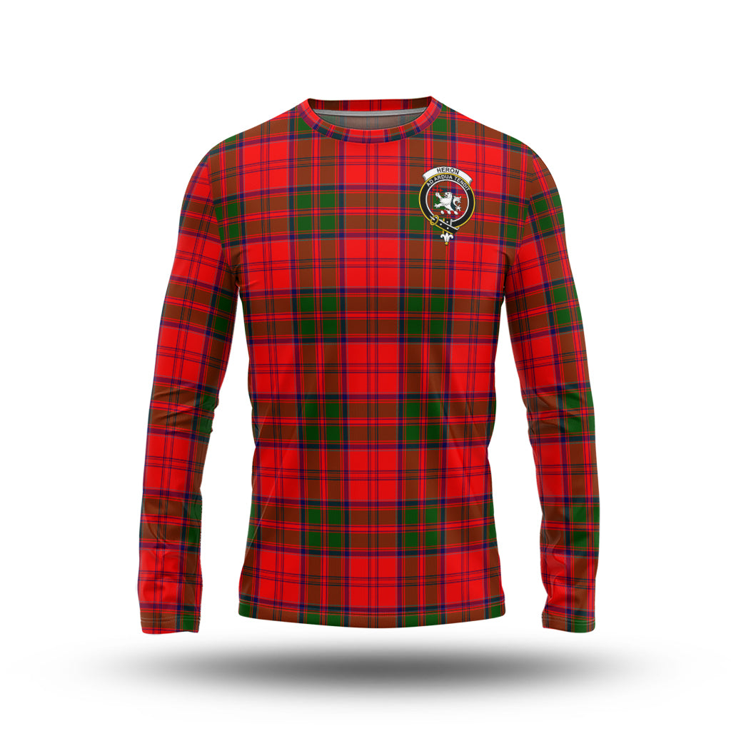 Heron Tartan Long Sleeve T-Shirt with Family Crest - Tartan Vibes Clothing