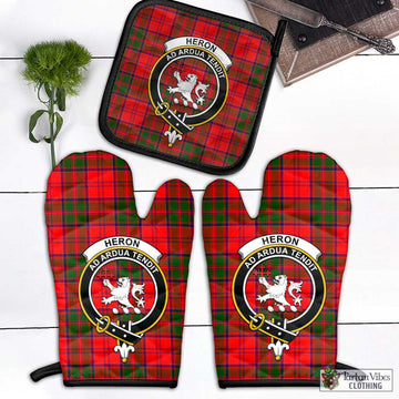 Heron Tartan Combo Oven Mitt & Pot-Holder with Family Crest - Tartan Vibes Clothing