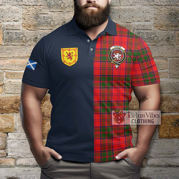 Heron Tartan Polo Shirt Alba with Scottish Lion Royal Arm Half Style - Tartan Vibes Clothing