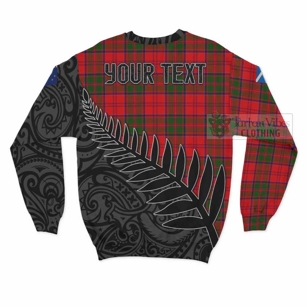 Heron Crest Tartan Sweatshirt with New Zealand Silver Fern Half Style - Tartan Vibes Clothing