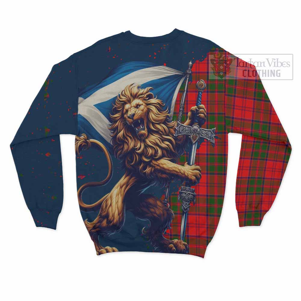 Heron Tartan Family Crest Sweatshirt with Scottish Majestic Lion - Tartan Vibes Clothing