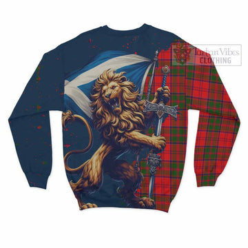 Heron Tartan Family Crest Sweatshirt with Scottish Majestic Lion - Tartan Vibes Clothing