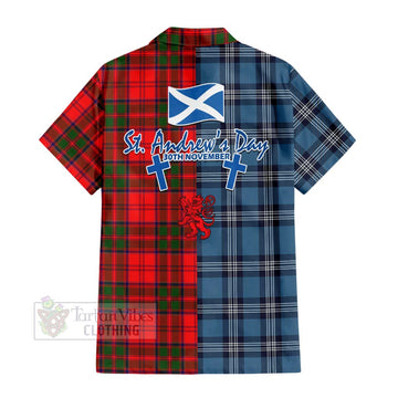 Heron Tartan Hawaiian Shirt Happy St. Andrew's Day Half Tartan Style - Tartan Vibes Clothing