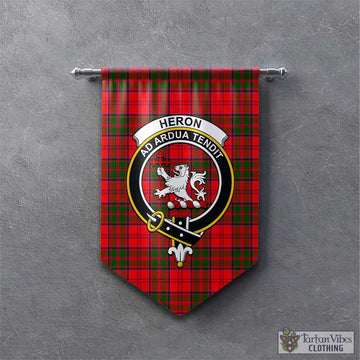Heron Tartan Gonfalon, Tartan Banner with Family Crest - Tartan Vibes Clothing