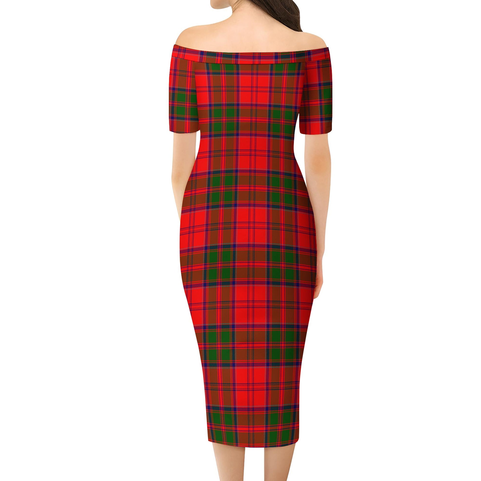 Heron Tartan Off Shoulder Lady Dress - Tartan Vibes Clothing