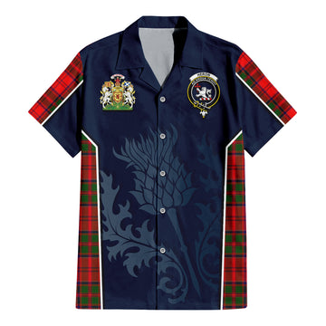 Heron Tartan Hawaiian Shirt with Family Crest and Scottish Thistle Vibes Sport Style - Tartan Vibes Clothing