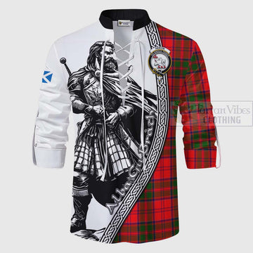 Heron Tartan Clan Crest Ghillie Kilt Shirt with Highlander Warrior Celtic Style - Tartan Vibes Clothing