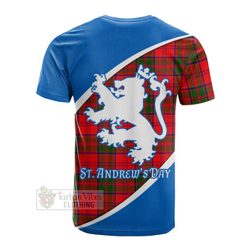 Heron Family Crest Tartan Cotton T-shirt Celebrate Saint Andrew's Day in Style Men's Shirt - Tartan Vibes Clothing