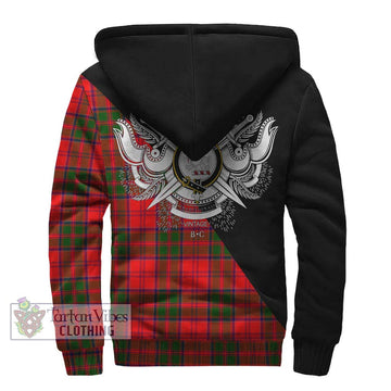 Heron Tartan Sherpa Hoodie with Family Crest and Military Logo Style - Tartan Vibes Clothing