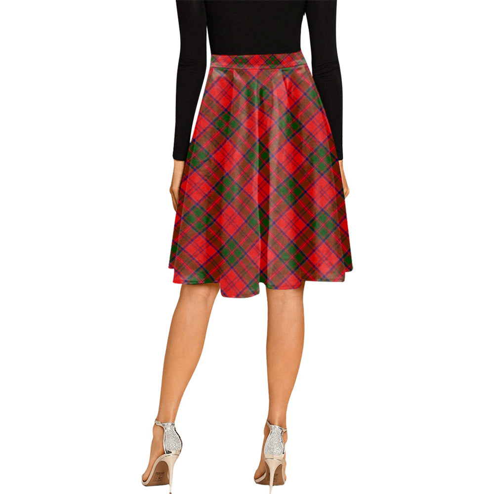 Heron Tartan Melete Pleated Midi Skirt Cross Style - Tartan Vibes Clothing