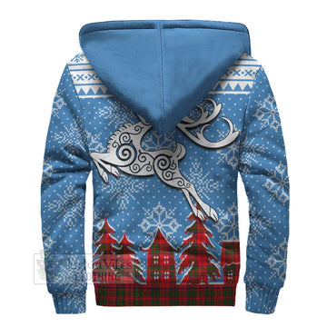 Heron Clan Christmas Sherpa Hoodie Celtic Reindeer Style - Tartan Vibes Clothing