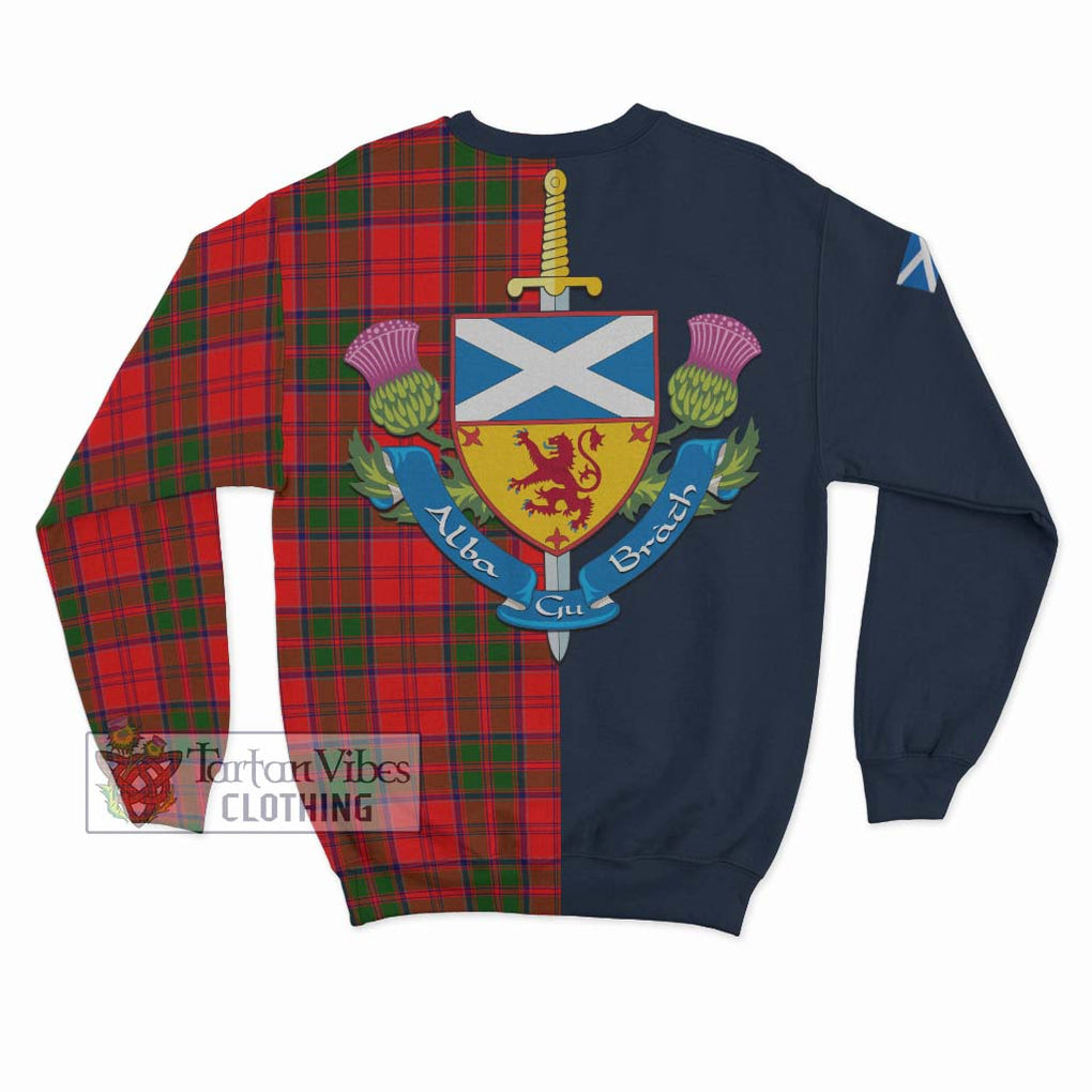 Heron Tartan Sweatshirt Alba with Scottish Lion Royal Arm Half Style - Tartan Vibes Clothing