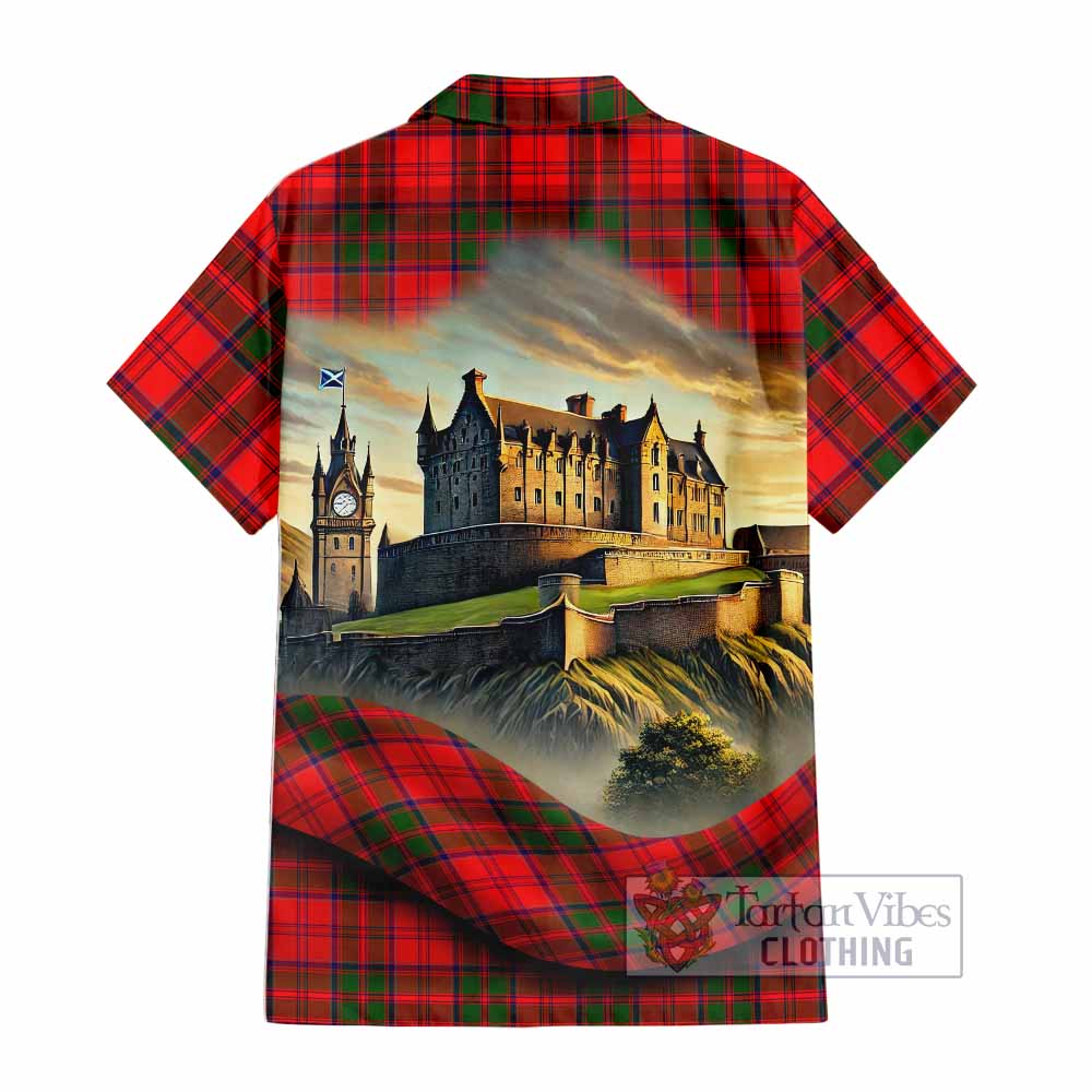 Heron Tartan Family Crest Hawaiian Shirt with Scottish Ancient Castle Style - Tartan Vibes Clothing