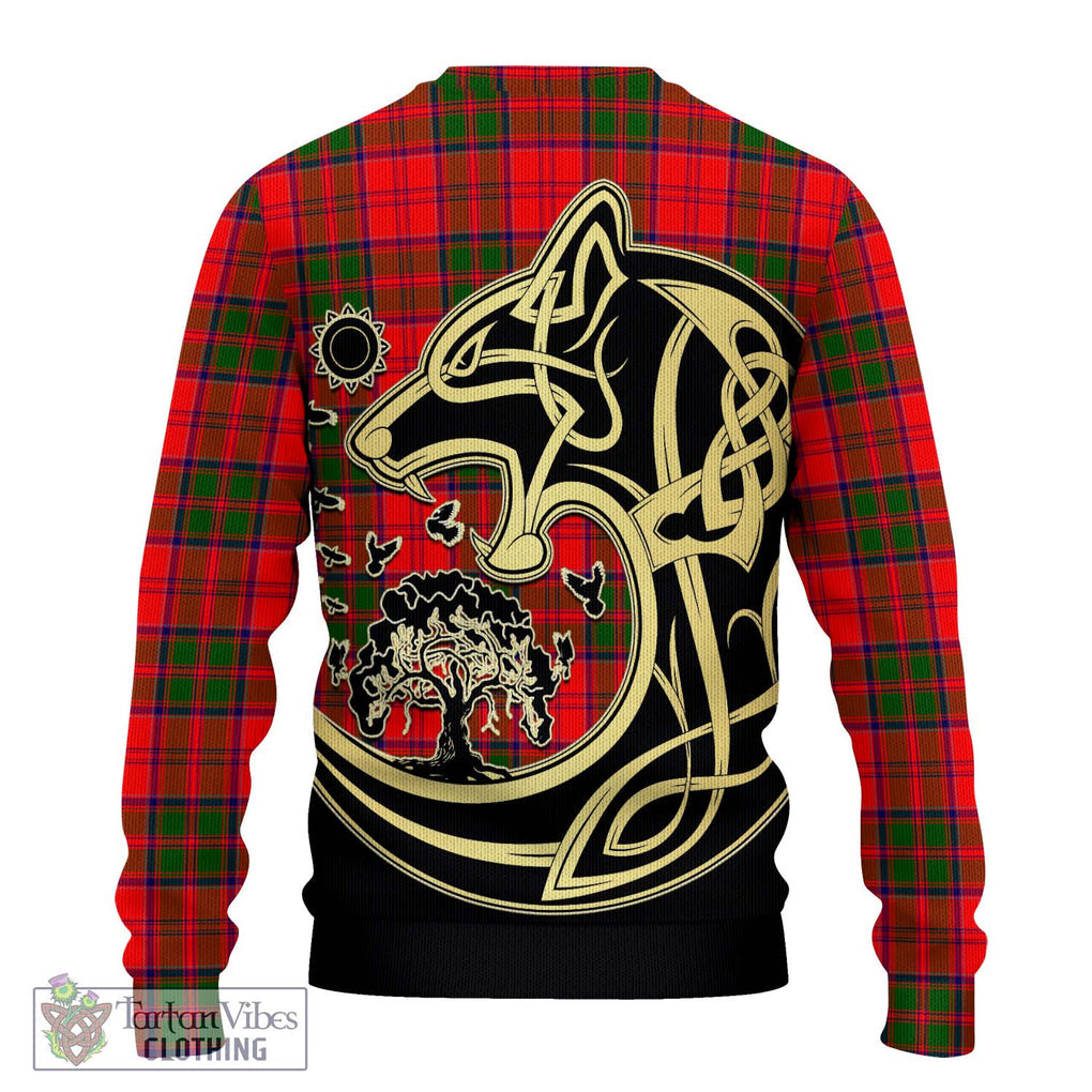 Heron Tartan Ugly Sweater with Family Crest Celtic Wolf Style - Tartan Vibes Clothing