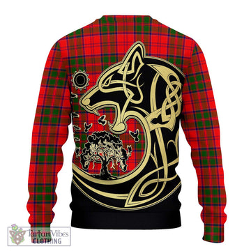 Heron Tartan Ugly Sweater with Family Crest Celtic Wolf Style - Tartan Vibes Clothing