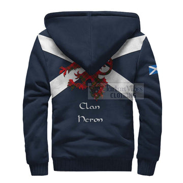 Heron Tartan Lion Rampant Sherpa Hoodie Proudly Display Your Heritage with Alba Gu Brath and Clan Name - Tartan Vibes Clothing