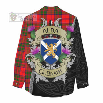 Heron Tartan Family Crest Women's Casual Shirt Lion Rampant Royal Thistle Shield Celtic Inspired - Tartan Vibes Clothing