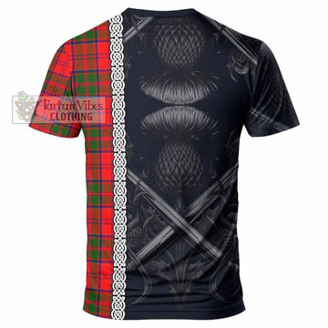Heron Tartan T-Shirt with Family Crest Cross Sword Thistle Celtic Vibes - Tartan Vibes Clothing