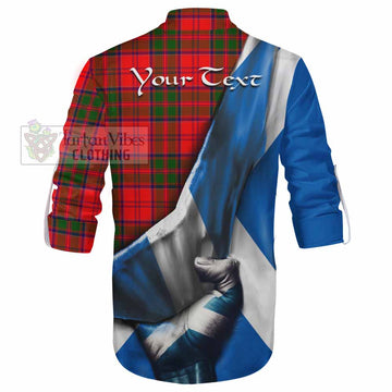 Heron Tartan Ghillie Kilt Shirt with Family Crest Scotland Patriotic Style - Tartan Vibes Clothing