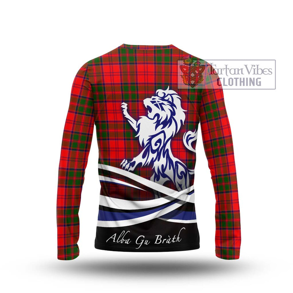 Heron Tartan Long Sleeve T-Shirt with Alba Gu Brath Regal Lion Emblem - Tartan Vibes Clothing