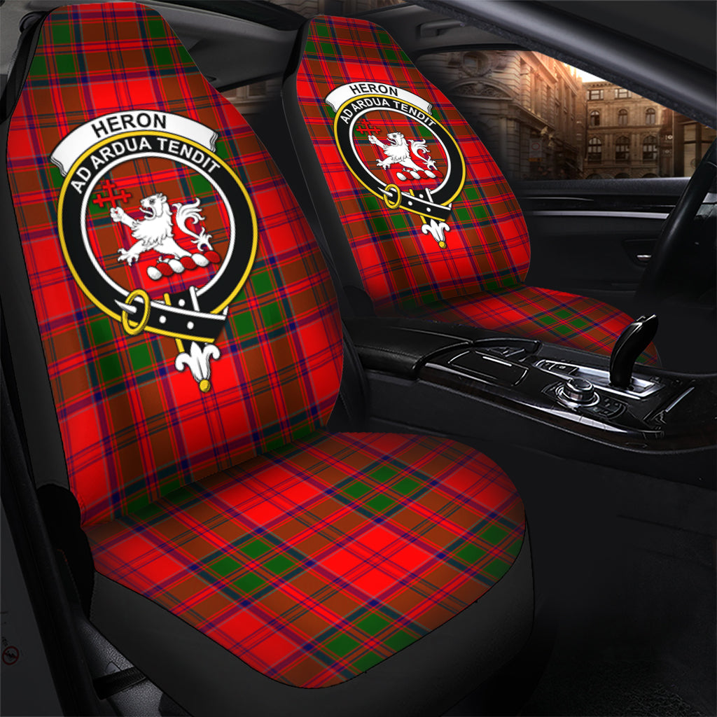 Heron Tartan Car Seat Cover with Family Crest - Tartan Vibes Clothing