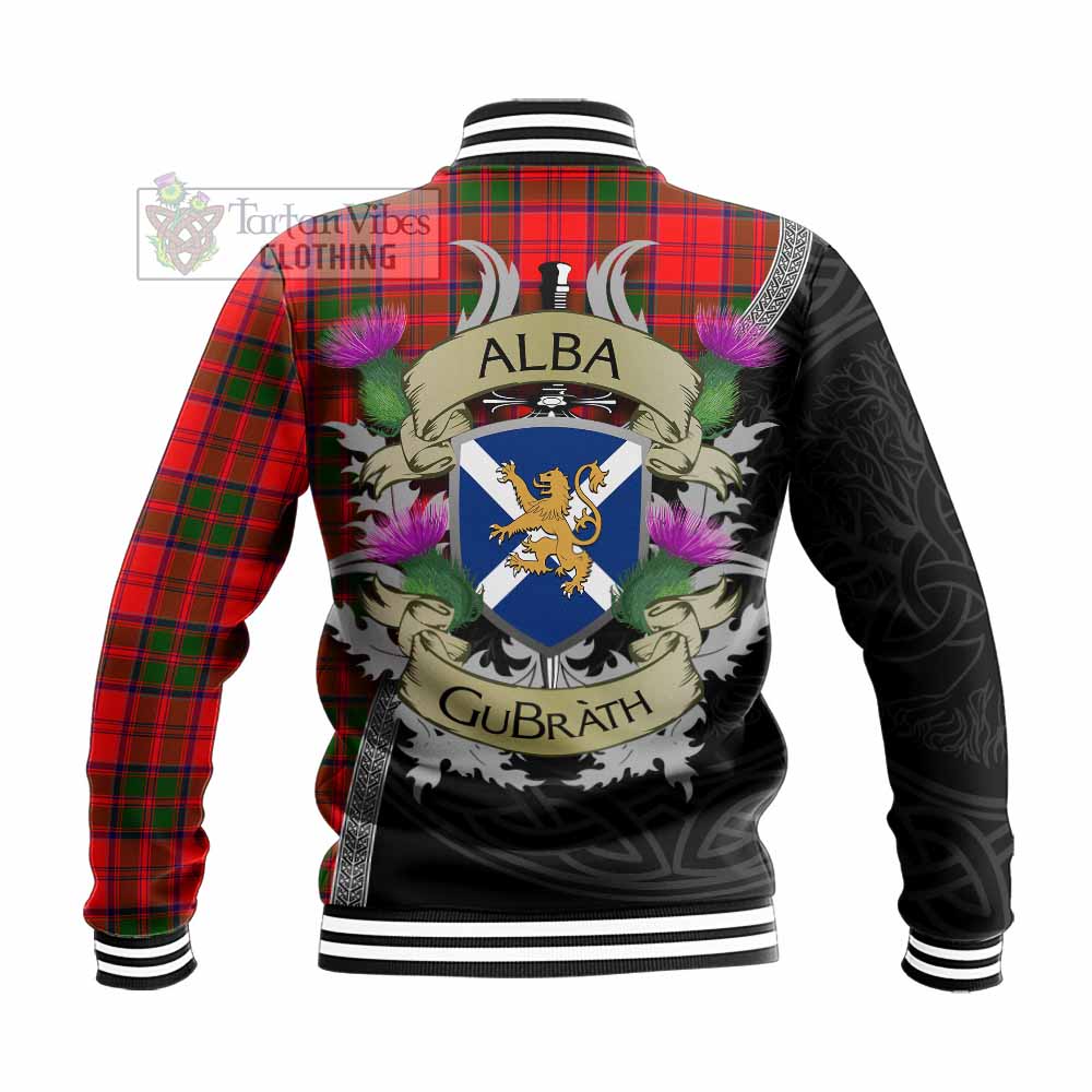 Heron Tartan Family Crest Baseball Jacket Lion Rampant Royal Thistle Shield Celtic Inspired - Tartan Vibes Clothing