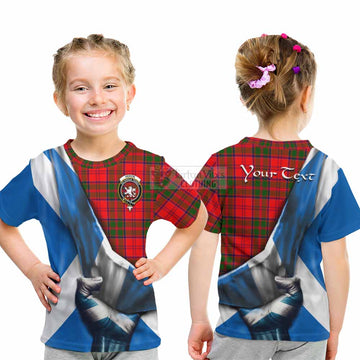 Heron Tartan Kid T-Shirt with Family Crest Scotland Patriotic Style - Tartan Vibes Clothing
