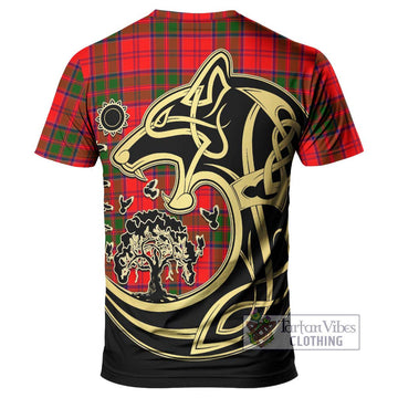 Heron Tartan T-Shirt with Family Crest Celtic Wolf Style - Tartan Vibes Clothing