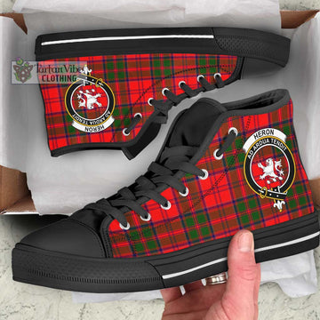 Heron Tartan High Top Shoes with Family Crest - Tartan Vibes Clothing
