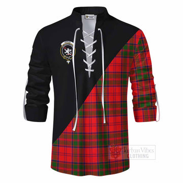 Heron Tartan Ghillie Kilt Shirt with Family Crest and Military Logo Style - Tartan Vibes Clothing
