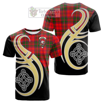Heron Tartan Cotton T-shirt with Family Crest and Celtic Symbol Style Kid's Shirt - Tartan Vibes Clothing