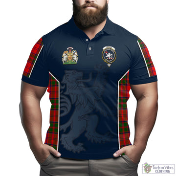 Heron Tartan Men's Polo Shirt with Family Crest and Lion Rampant Vibes Sport Style - Tartan Vibes Clothing