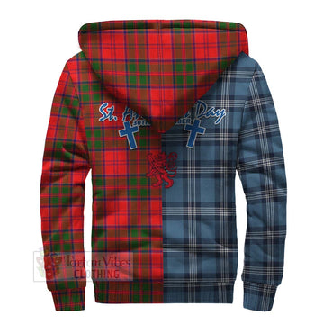 Heron Tartan Sherpa Hoodie Happy St. Andrew's Day Half Tartan Style - Tartan Vibes Clothing