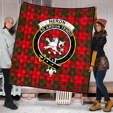 Heron Tartan Quilt with Family Crest