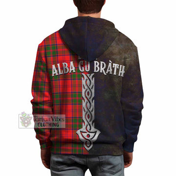 Heron Tartan Family Crest Hoodie Alba Gu Brath Be Brave Lion Ancient Style - Tartan Vibes Clothing
