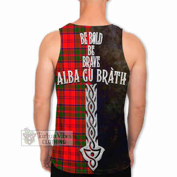 Heron Tartan Family Crest Men's Tank Top Alba Gu Brath Be Brave Lion Ancient Style - Tartan Vibes Clothing