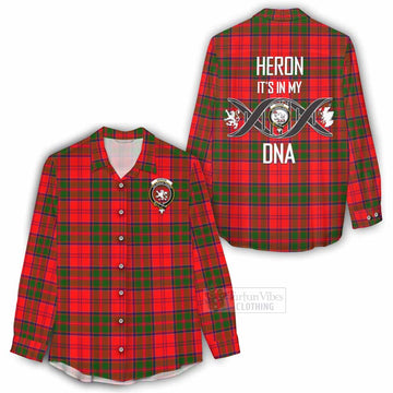 Heron Tartan Women's Casual Shirt with Family Crest DNA In Me Style - Tartan Vibes Clothing