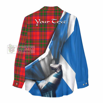 Heron Tartan Women's Casual Shirt with Family Crest Scotland Patriotic Style - Tartan Vibes Clothing