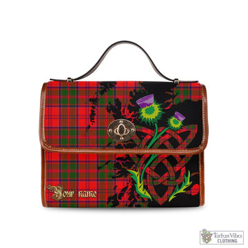 Tartan Vibes Clothing Heron Tartan Waterproof Canvas Bag with Scotland Map and Thistle Celtic Accents