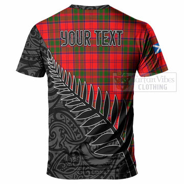 Heron Crest Tartan T-Shirt with New Zealand Silver Fern Half Style - Tartan Vibes Clothing