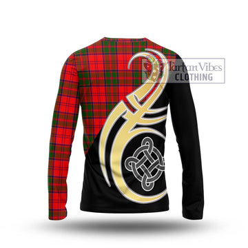 Heron Tartan Long Sleeve T-Shirt with Family Crest and Celtic Symbol Style - Tartan Vibes Clothing