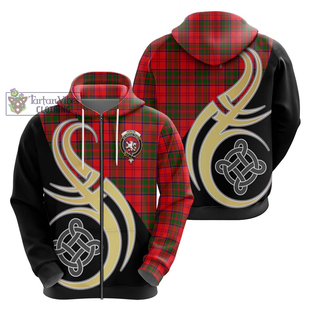 Heron Tartan Hoodie with Family Crest and Celtic Symbol Style - Tartan Vibes Clothing