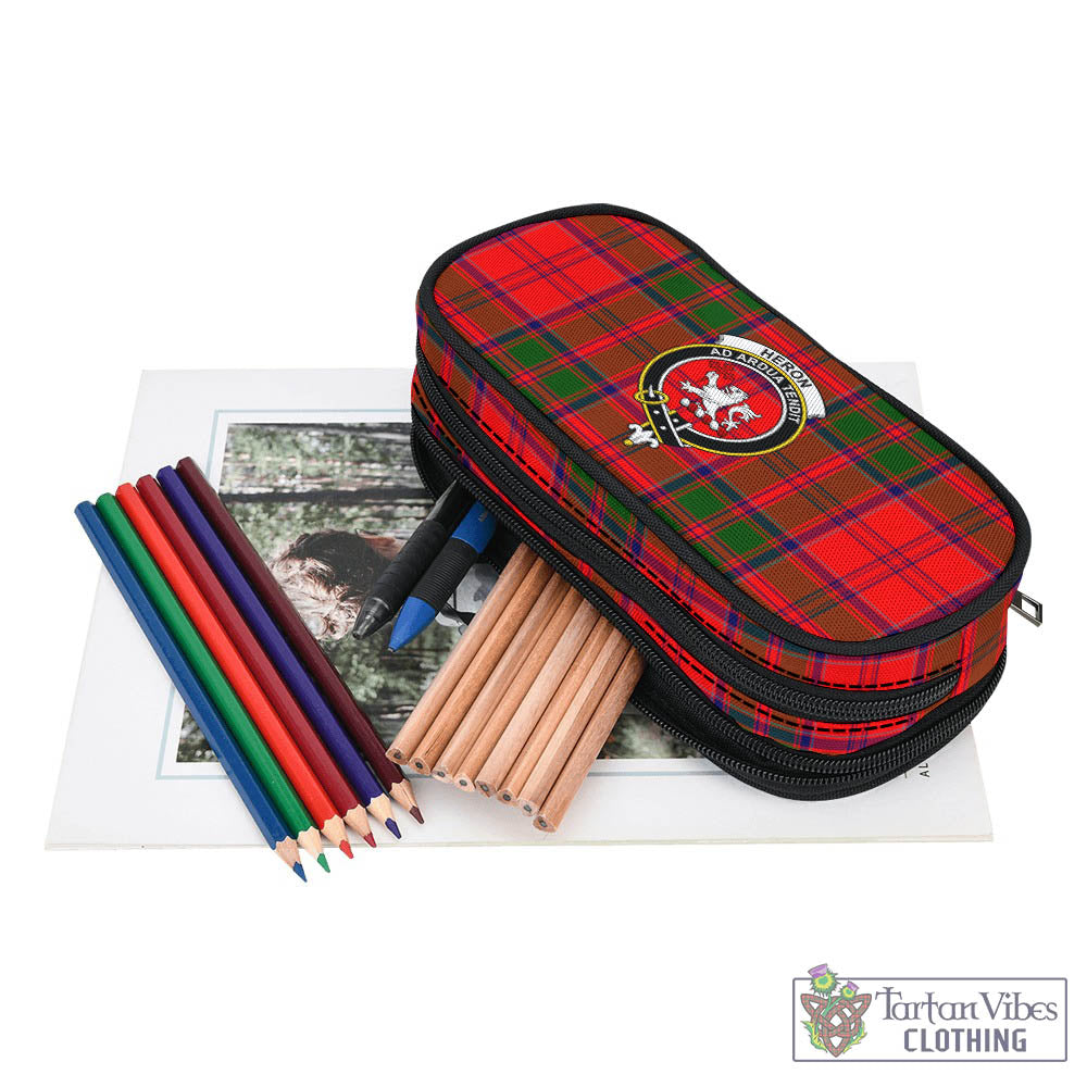 Heron Tartan Pen and Pencil Case with Family Crest - Tartan Vibes Clothing