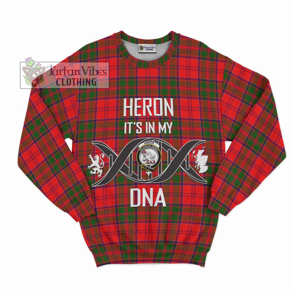Heron Tartan Sweatshirt with Family Crest DNA In Me Style - Tartan Vibes Clothing